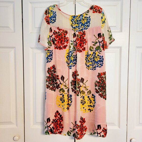 Anthropologie Maeve Flower Market Silk Velvet Swing Dress - Picture 3 of 8